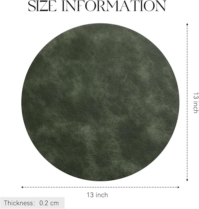 MOSAYT 13 Inch Round Vinyl Placemats Set of 6 - Image 7