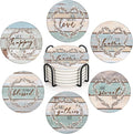 Coasters for Drinks, Ceramic Stone Vintage Blessed Love | Farmhouse Absorbent by BRIBAY