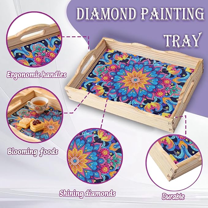 EWJRNSF Diamond Art Kits for Adults Wooden Serving Trays - Image 5