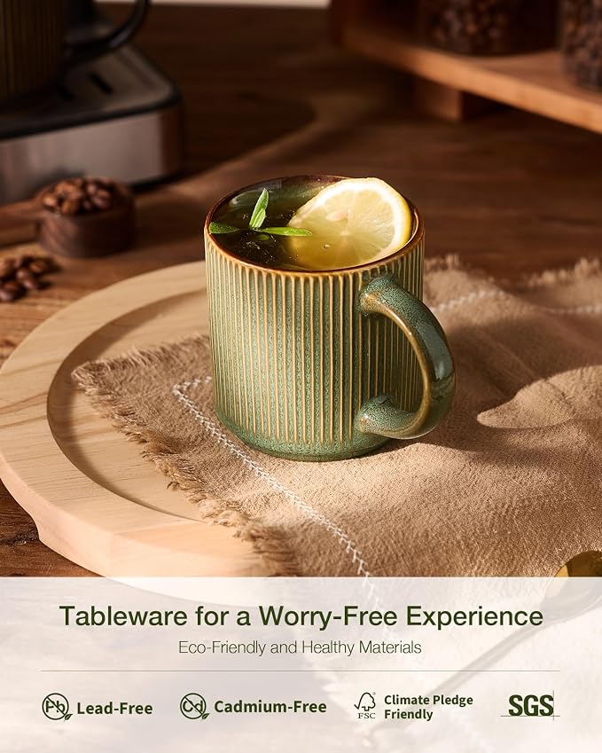 famiware Coffee Mug Set for 4, Star 12 oz Catering Mugs Cup Set - Image 3