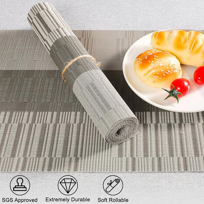 Table Runner 88 Inches Long, Vinyl Woven Farmhouse Table Runners | Washable - Image 2