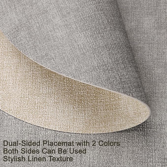 Faux Leather Placemats Set of 4, Dual Sided - Image 2