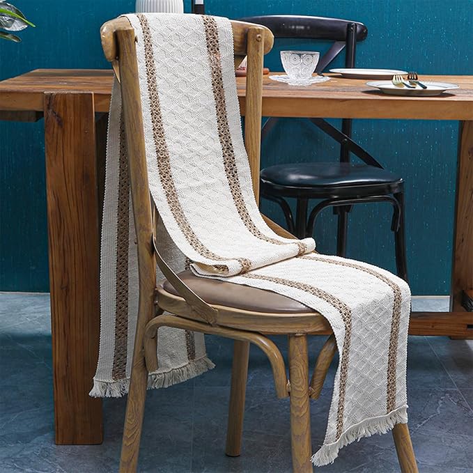 Boho Table Runner for Home Decor 144 Inches Long Farmhouse Macrame Table Runner - Image 2