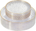 Rubtlamp 60Pcs Clear Plastic Plates, Heavy-duty Gold Plates, Hammered Party by Rubtlamp
