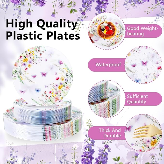 60PCS Wildflower Plates Disposable - Image 5