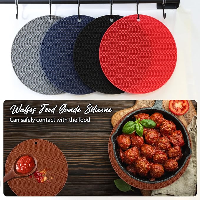 4 Pack Silicone Trivet for Hot Dishes | Heat Resistant Silicone Pot Holders for - Image 6