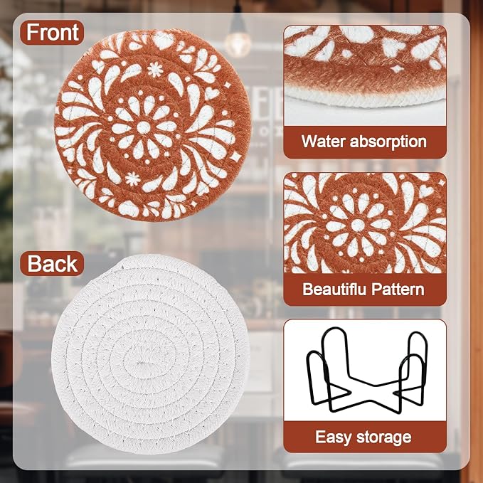 Mexican Cotton Coasters Set of 6 - Image 4