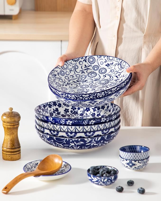 vancasso SELENE 50 oz Large Pasta Bowls Set of 6, Porcelain Serving Bowls - Image 8