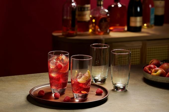 Glaver's Highball Glasses Set Of 4, 16 Oz. Drinking Glasses, Unique Water Glass - Image 3