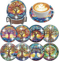 ijbnhd 8 PCS Tree of Life Diamond Art Coasters | Diamond Painting Coasters Kits by ijbnhd