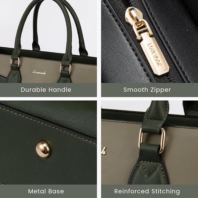 LOVEVOOK Laptop Bag for Women, 17 lnch Waterproof Lightweight Leather Tote Bag - Image 7