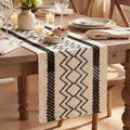 Artoid Mode Black Stripe Diamond Woven Table Runner 12x36 Inch | Holiday by ArtoidMode