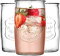 Glaver's Drinking Glasses Set of 4, Vintage Italian Style – Elegant 20 Oz Clear by Glavers