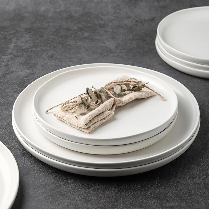 AmorArc Ceramic Dinner Plates Set of 6, 10.25 Inch Stoneware Dishes Set | Wavy - Image 4