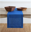 Solino Home 100% Pure Linen Table Runner Royal Blue Hemstitch, 14 x 144 in | by SolinoHome