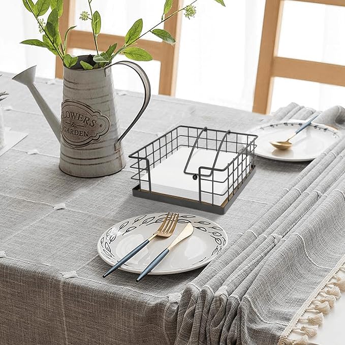 Napkin Holder for Table, Farmhouse Napkin Holders for Paper Napkins, Flat - Image 3