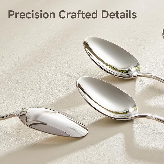 16-Piece Teaspoon Set, 18/10 Stainless Steel Dessert Spoons | Mirror Polished - Image 3