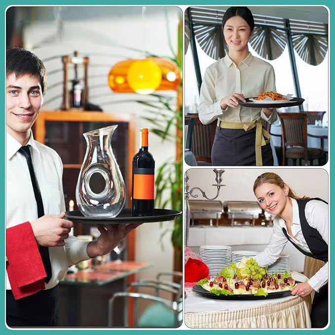 8 Pcs 16 Inch Round Serving Trays Restaurant Serving Trays Plastic Food Drink - Image 6