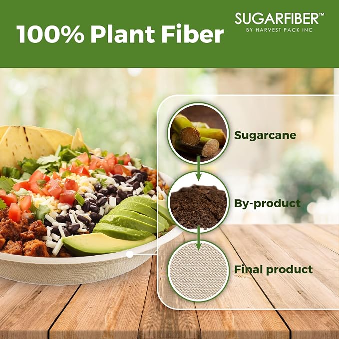 24oz Compostable Paper Bowls Disposable Round Natural Soup Bowls, Biodegradable - Image 4