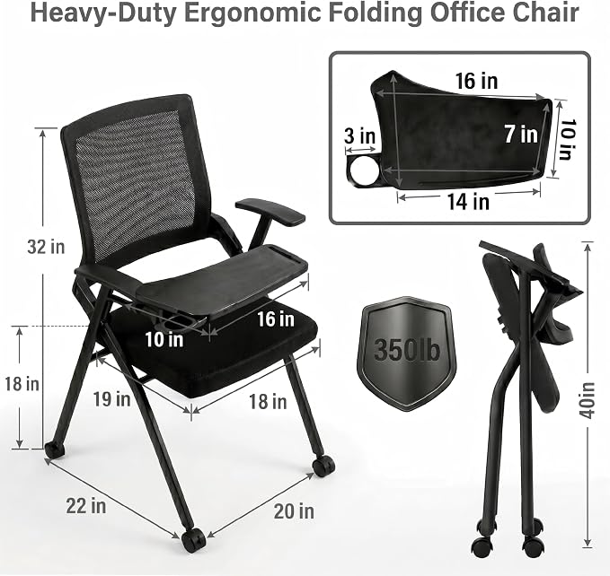 6 Pack Folding Office Chair - Image 3