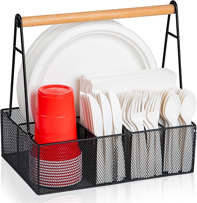 Paper Plate Organizer with Handle by NACIMAX