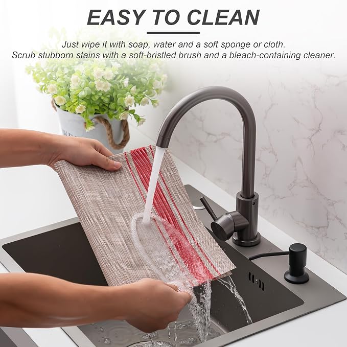 Placemats Set of 4 Washable Indoor | Outdoor Vinyl Place Mats - Image 4