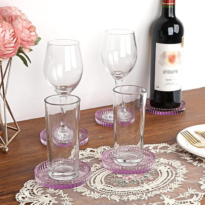 Modern Clear Coaster Set of 5- Glass Coasters - Image 8