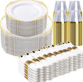Bestluck 700PCS Gold Disposable Dinnerware by Bestluck