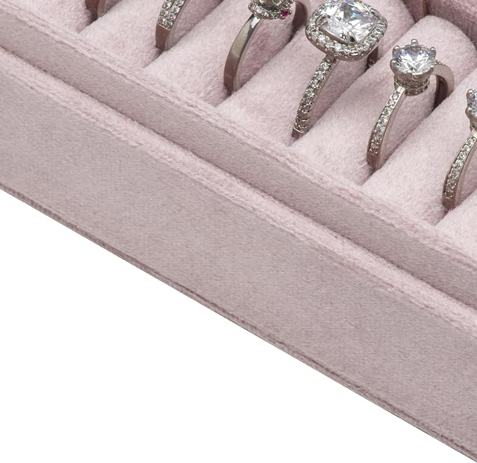 Velvet Small Multiple Ring Box Portable Organizer Display Storage | Travel Case - Image 3