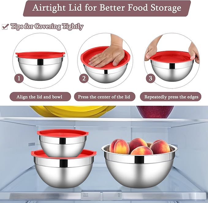 LIANYU Stainless Steel Mixing Bowls - Image 5