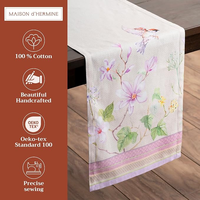 Maison d' Hermine Table Runner 100% Cotton 14.50" x 72" | Table Runners 72 - Image 2