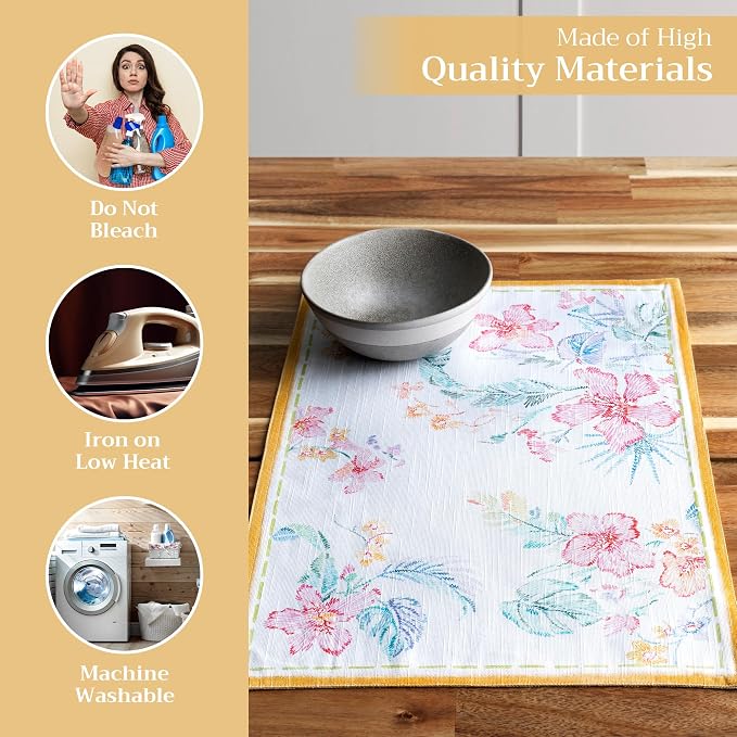 Maison d' Hermine Placemats Set of 4 Reusable 100% Cotton | Cloth Place Mats - Image 3