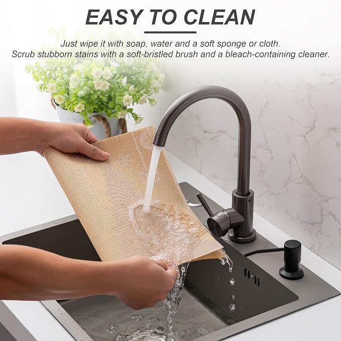 Placemats Set of 4 Washable Indoor | Outdoor Vinyl Place Mats - Image 4