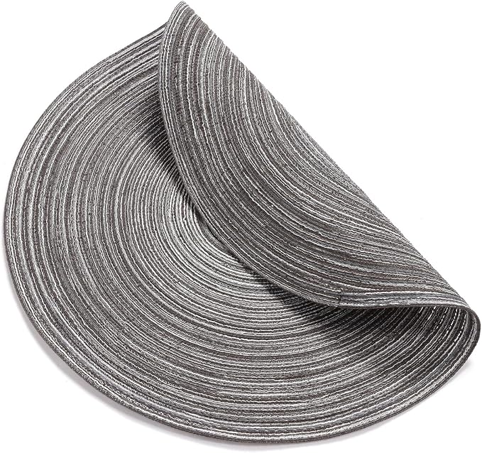 SHACOS Round Braided Placemats Set of 6 Round Table Mats 15 inch Cotton Washable - Image 5
