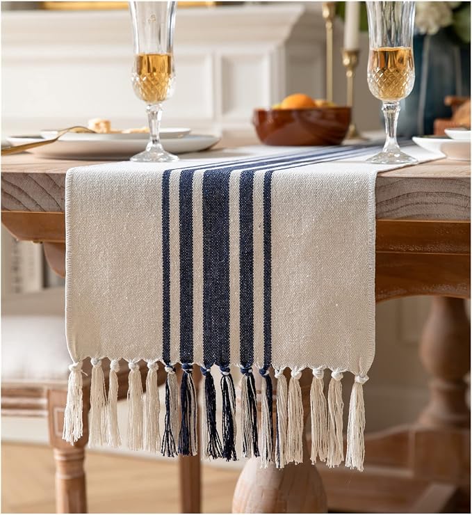 Boho Table Runner for Modern Farmhouse Decor, Dining Table décor 13 x 60 Inch by Caflife