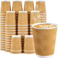 SIUQ 150 Pack 8 oz Disposable Coffee Cups, Insulated Corrugated Paper Cups | by SIUQ