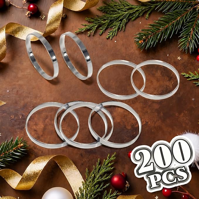 100 Pcs Silver Napkin Rings Bulk, Exquisite Round Napkin Ring Buckles, Suitable - Image 4