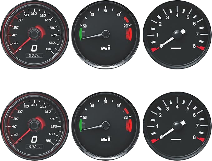 Car Speedometer Coasters Leather Round Drink Coasters 6 Pcs Set - Image 2