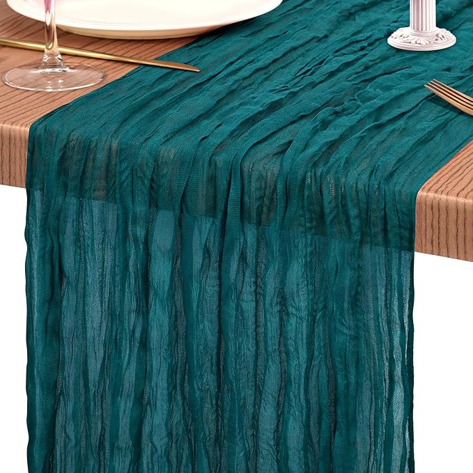 18 Pack Cheesecloth Table Runner 10FT Teal Table Runner Boho Gauze Cheese Cloth - Image 9
