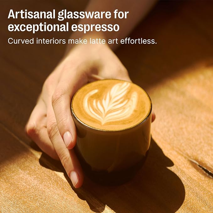 Fellow Pirch Cortado Cups 4.5 oz, Weighted Soda Lime Glass Amber | Curved - Image 4