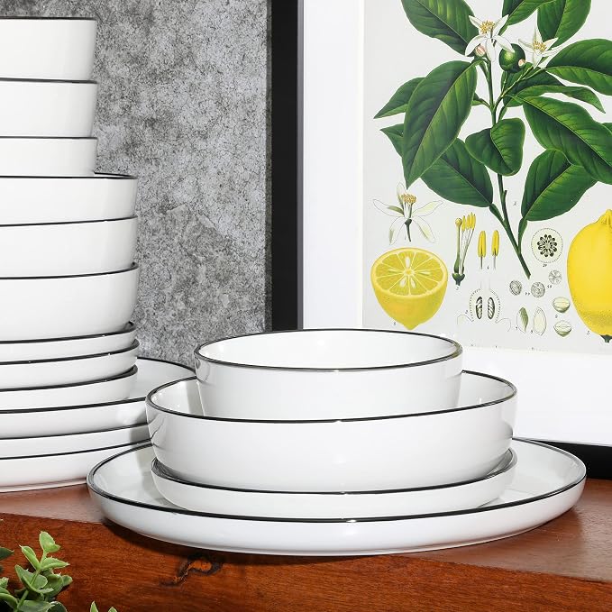 Gibson Home Oslo 16-Piece Porcelain Dinnerware Set, Service - Image 5