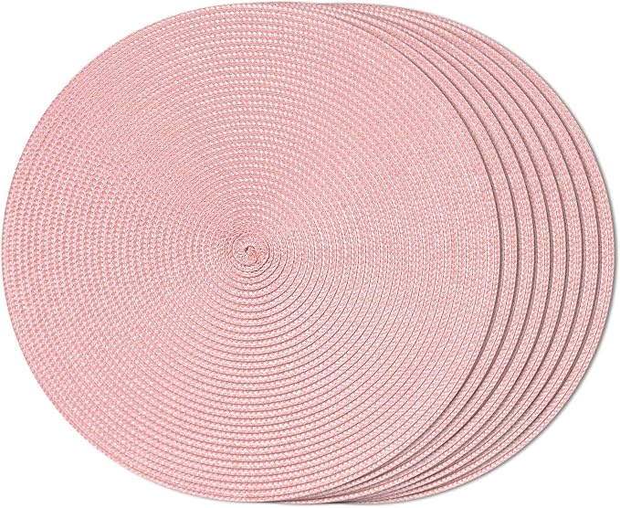 FunWheat Round Braided Placemats Set of 8 Place Mats by FunWheat