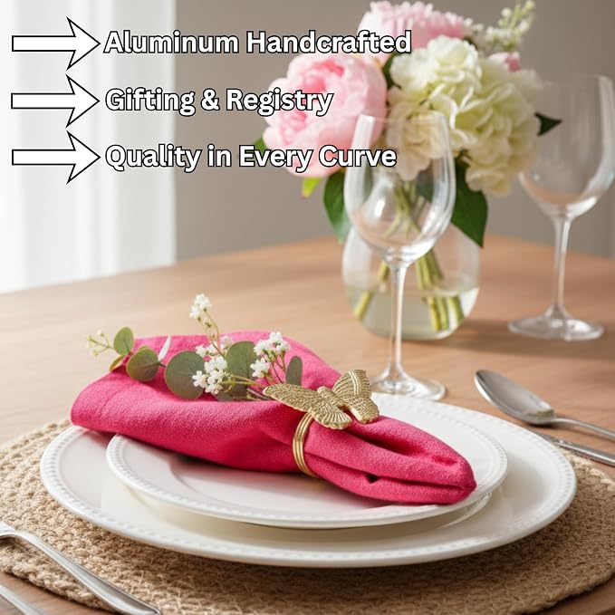 ALPHA Living HOME Basic Butterfly Napkin Ring Collection Decorative, Easter - Image 7