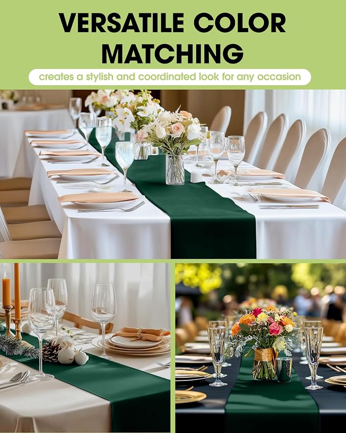 Pureegg Emerald Green Plastic Table Runners - Image 2
