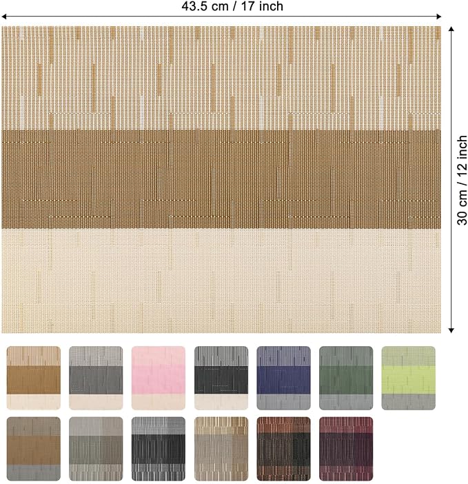 Placemats Set of 8, Vinyl Woven Heat-Resistant Place Mats | Washable Wipeable - Image 8