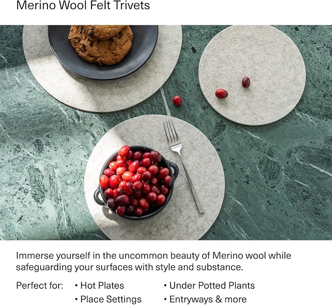 Graf Lantz - Trivets for Hot Dishes - Heat Resistant 100% Merino Wool - Hot - Image 3