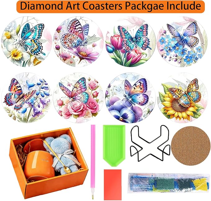 Diamond Art Coasters Kit, DIY Diamond Art - Image 3