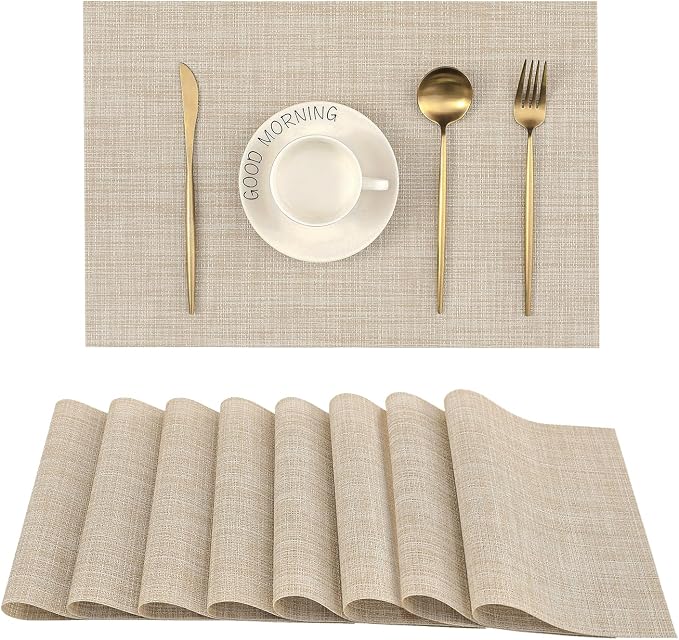 Leetaltree Beige Placemats Set of 8 by Leetaltree-ArtatEveryTable