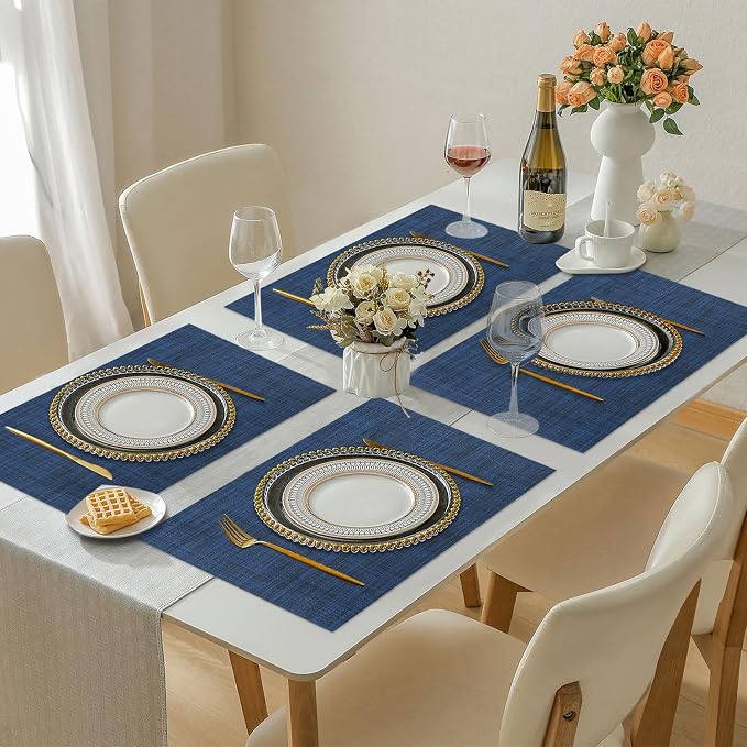 Vinyl Placemats Set of 4, PVC Woven Washable Non-Slip Table Mats, Heat - Image 7