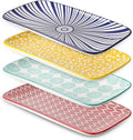 Selamica Ceramic Rectangular Serving Platters Set of 4, 12 Inch Serving by Selamica